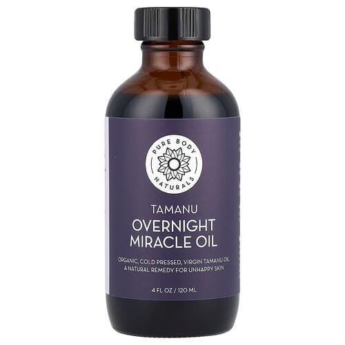 Pure Body Naturals  Tamanu Overnight Miracle Oil  4 fl oz (120 ml)