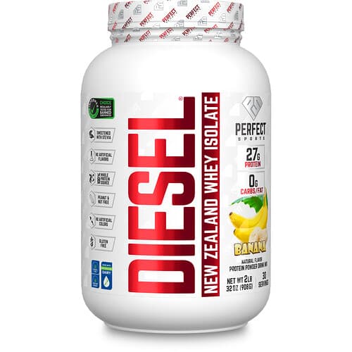 PERFECT Sports  Diesel  New Zealand Whey Isolate  Banana  2 lb (908 g)