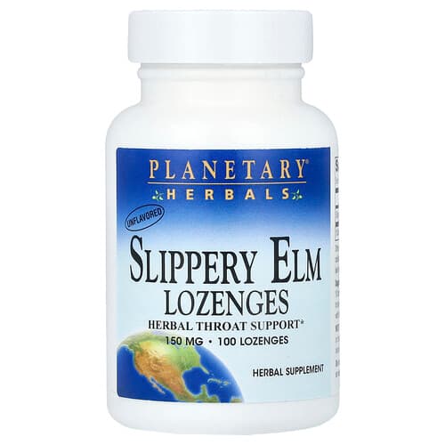 Planetary Herbals  Slippery Elm Lozenges  Unflavored  150 mg  100 Lozenges
