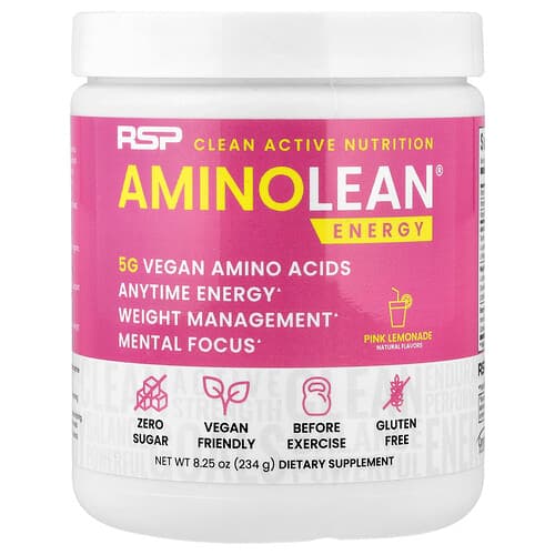 RSP Nutrition  AminoLean®  Energy  Pink Lemonade  8.25 oz (234 g)