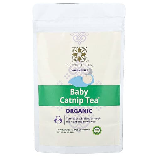 Secrets of Tea  Organic Baby Catnip Tea®  Caffeine Free  20 Unbleached Tea Bags  1 oz (28 g)