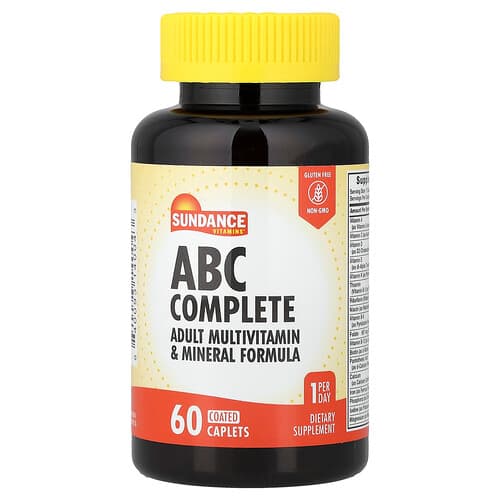 Sundance Vitamins  ABC Complete  Adult Multivitamin & Mineral Formula  60 Coated Caplets