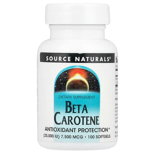 Source Naturals  Beta Carotene   7 500 mcg (25 000 IU)  100 Softgels