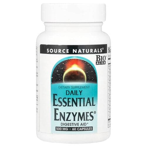Source Naturals  Daily Essential Enzymes®  500 mg  60 Capsules