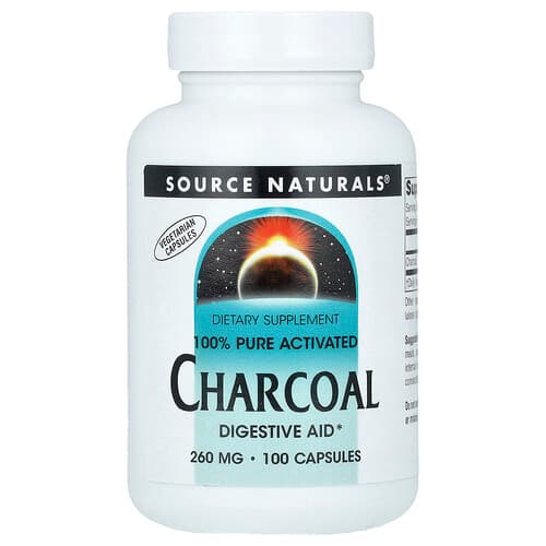 Source Naturals  100% Pure Activated Charcoal  260 mg   100 Capsules