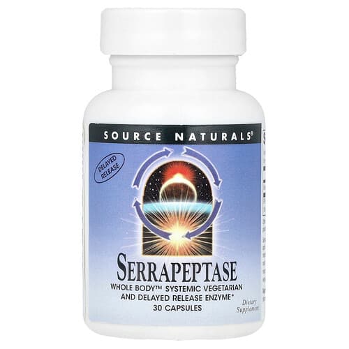 Source Naturals  Serrapeptase  30 Capsules (60 000 SPU Per Capsule)