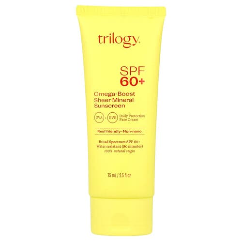 Trilogy  Omega-Boost Sheer Mineral Sunscreen  SPF 60+  2.5 fl oz (75 ml)