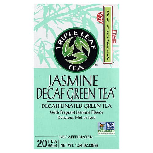 Triple Leaf Tea  Jasmine Decaf Green Tea™  Decaffeinated  20 Tea Bags  1.34 oz (38 g)