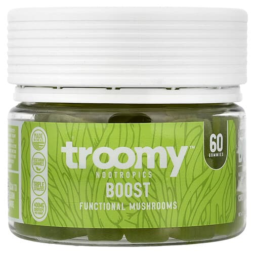 Troomy Nootropics  Boost  Functional Mushrooms Gummies  Lemon Lime  60 Gummies