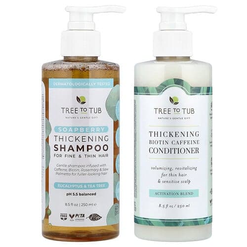 Tree To Tub  Thickening Shampoo & Conditioner Set  Soapberry  2 Piece Set  8.5 fl oz (250 ml) Each