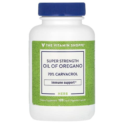 The Vitamin Shoppe  Super Strength Oil of Oregano  120 Liquid Vegetable Capsules (45 mg per Capsule)