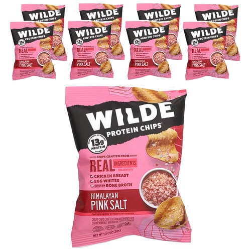 Wilde Brands  Protein Chips®  Himalayan Pink Salt  8 Bags  1.34 oz (38 g) Each