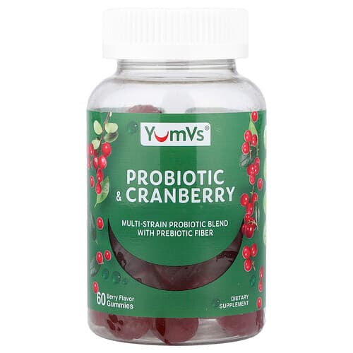 YumVs  Probiotic Cranberry Gummies  Berry  60 Gummies
