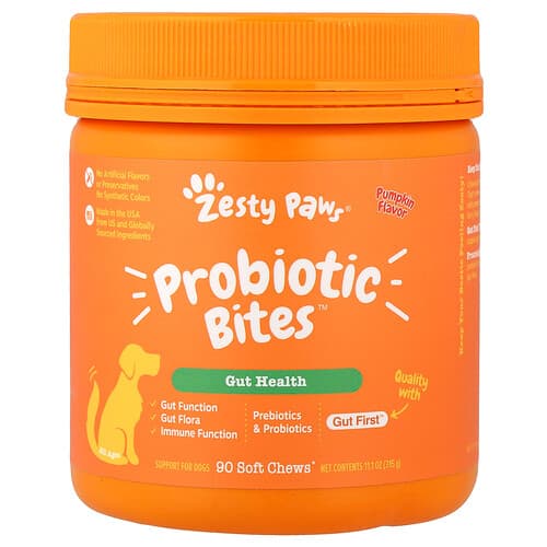 Zesty Paws  Probiotic Bites™  For Dogs  All Ages  Pumpkin  90 Soft Chews  11.1 oz (315 g)