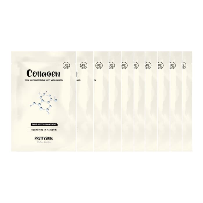 PRETTYSKIN - Total Solution Essential Sheet Mask - Collagen (10ea) Set