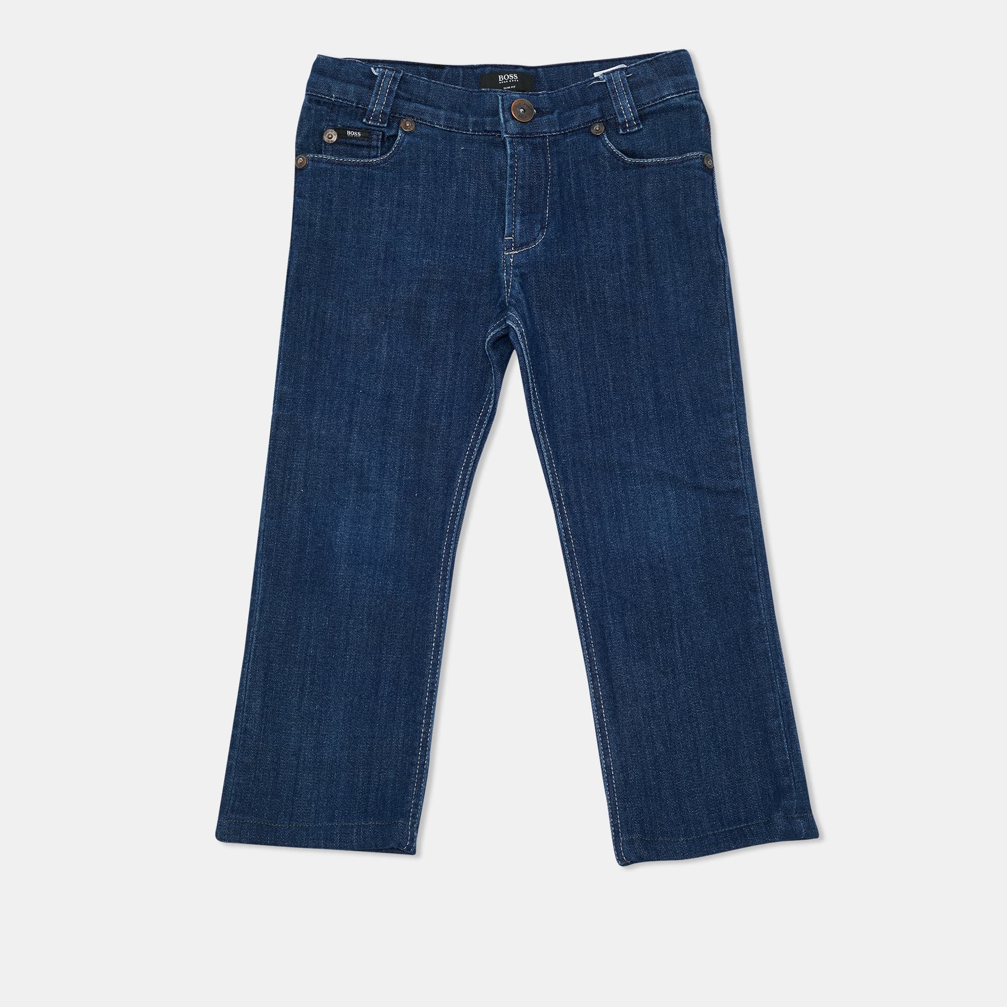 Boss By Hugo Boss Kids Navy Blue Denim Skinny Jeans 5 Yrs 21"
