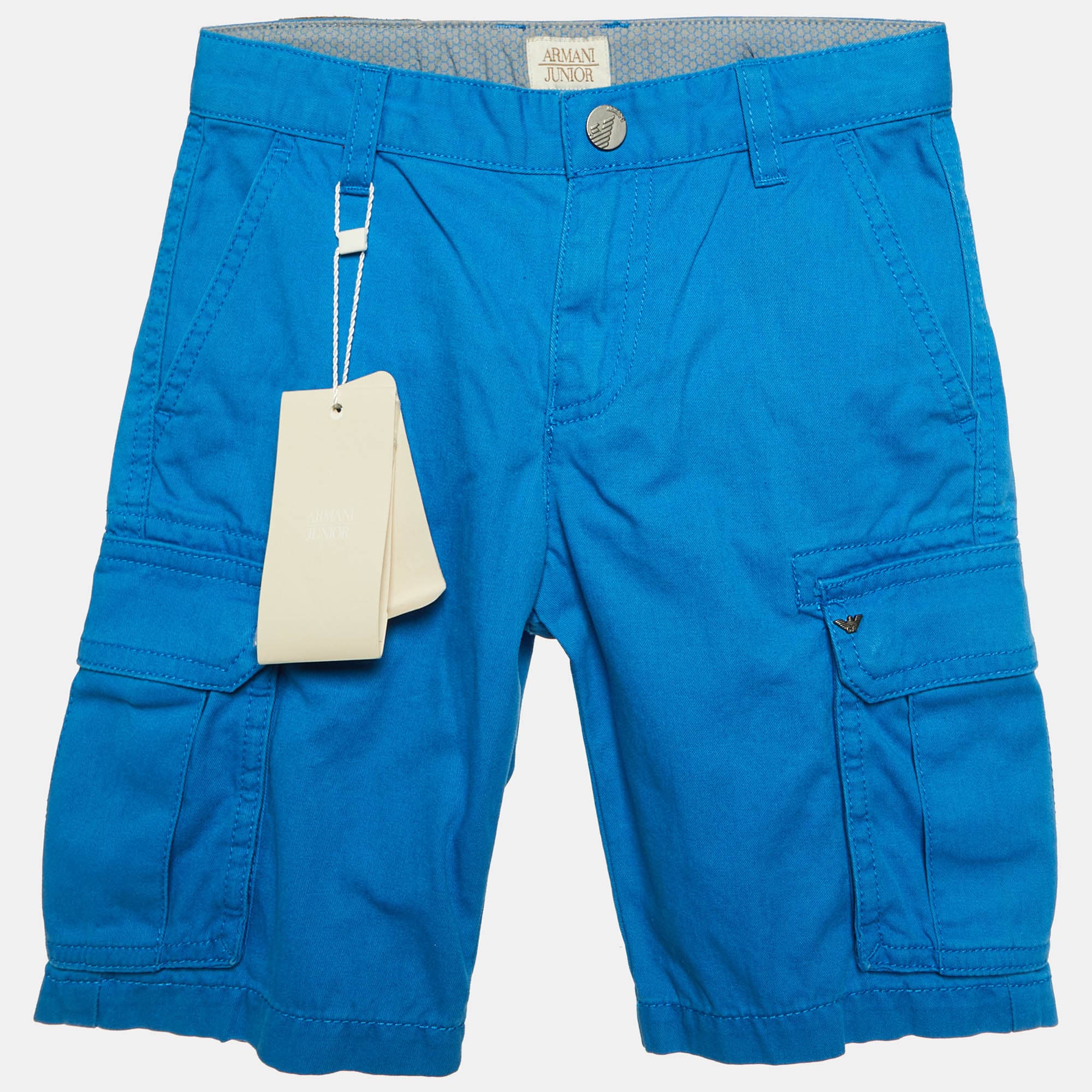 Armani Junior Blue Cotton Bermuda Shorts 6 Yrs