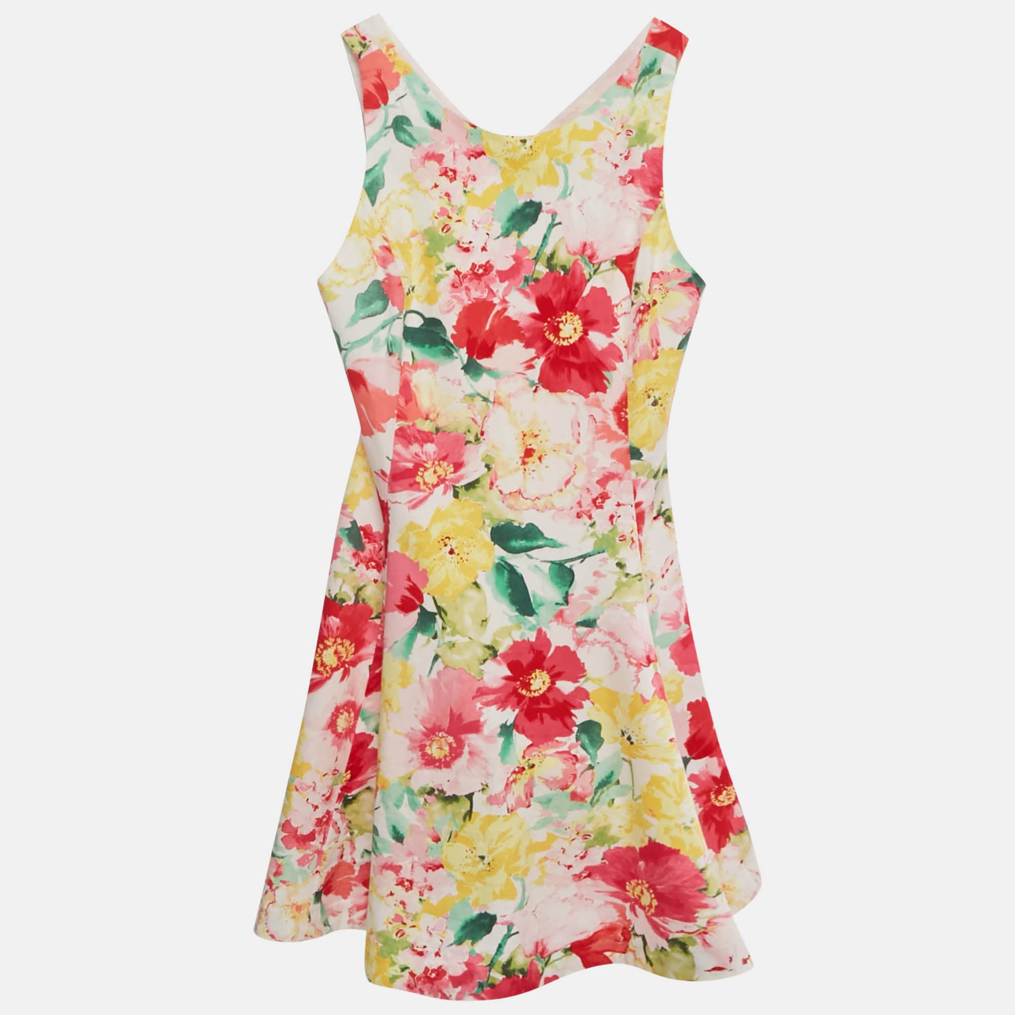 Polo Ralph Lauren Girls Multicolor Floral Print Cotton Flared Dress 14Yrs