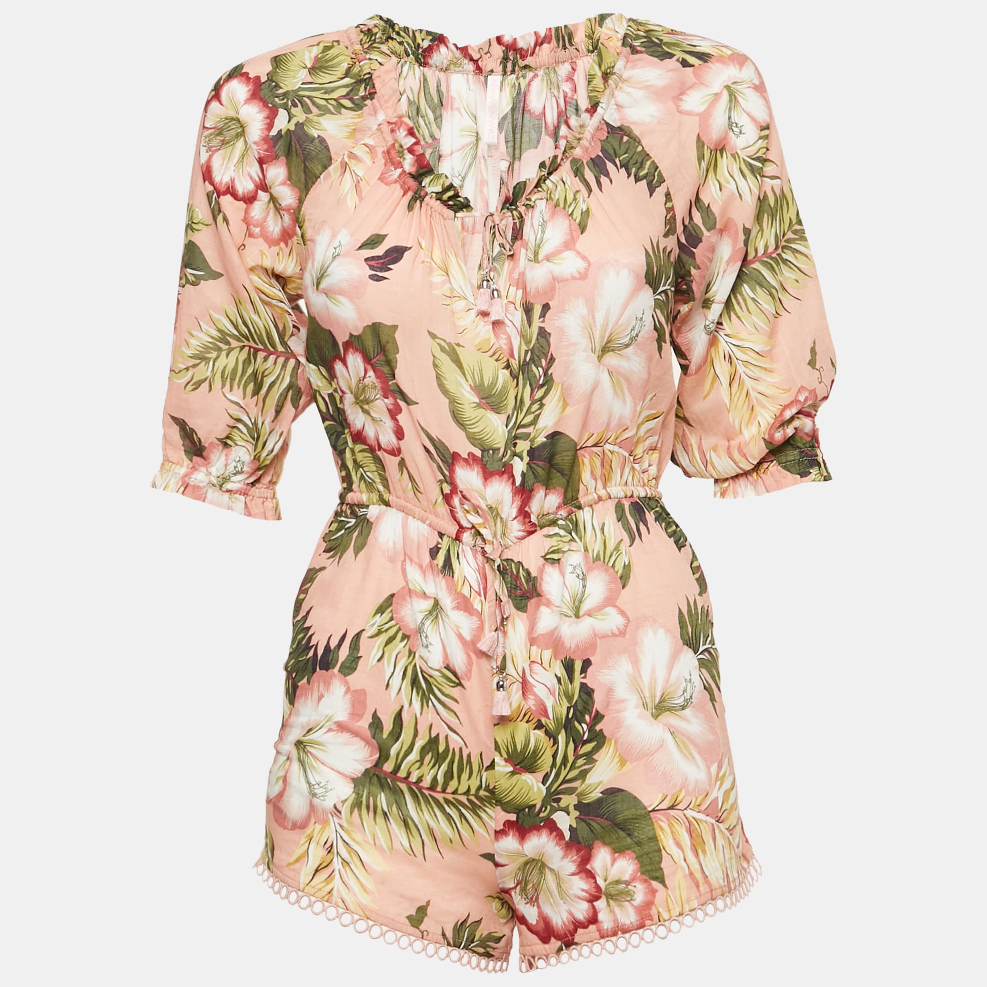 Zimmermann Kids Pink Floral Print Cotton Jumpsuit 6 Yrs
