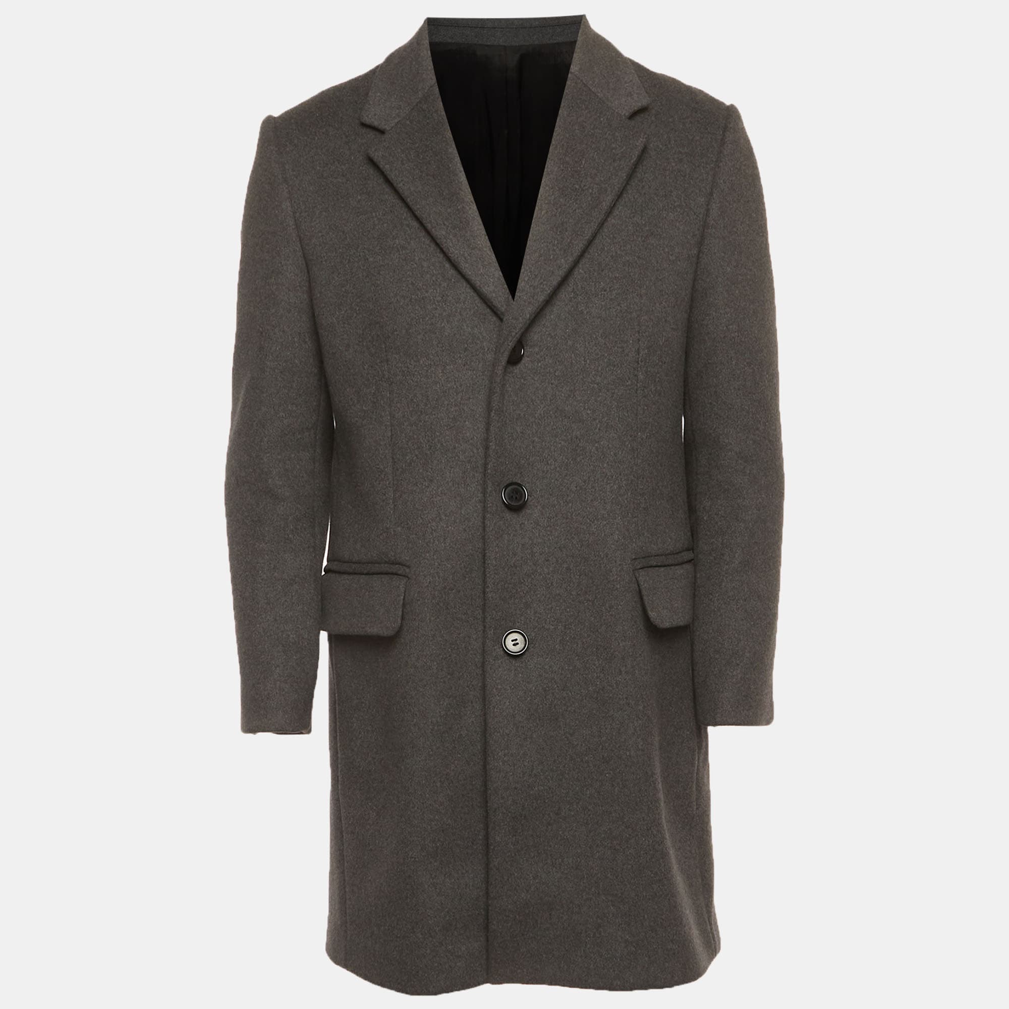 Acne studios Grey Felt Wool Blend Gavin Overcoat S