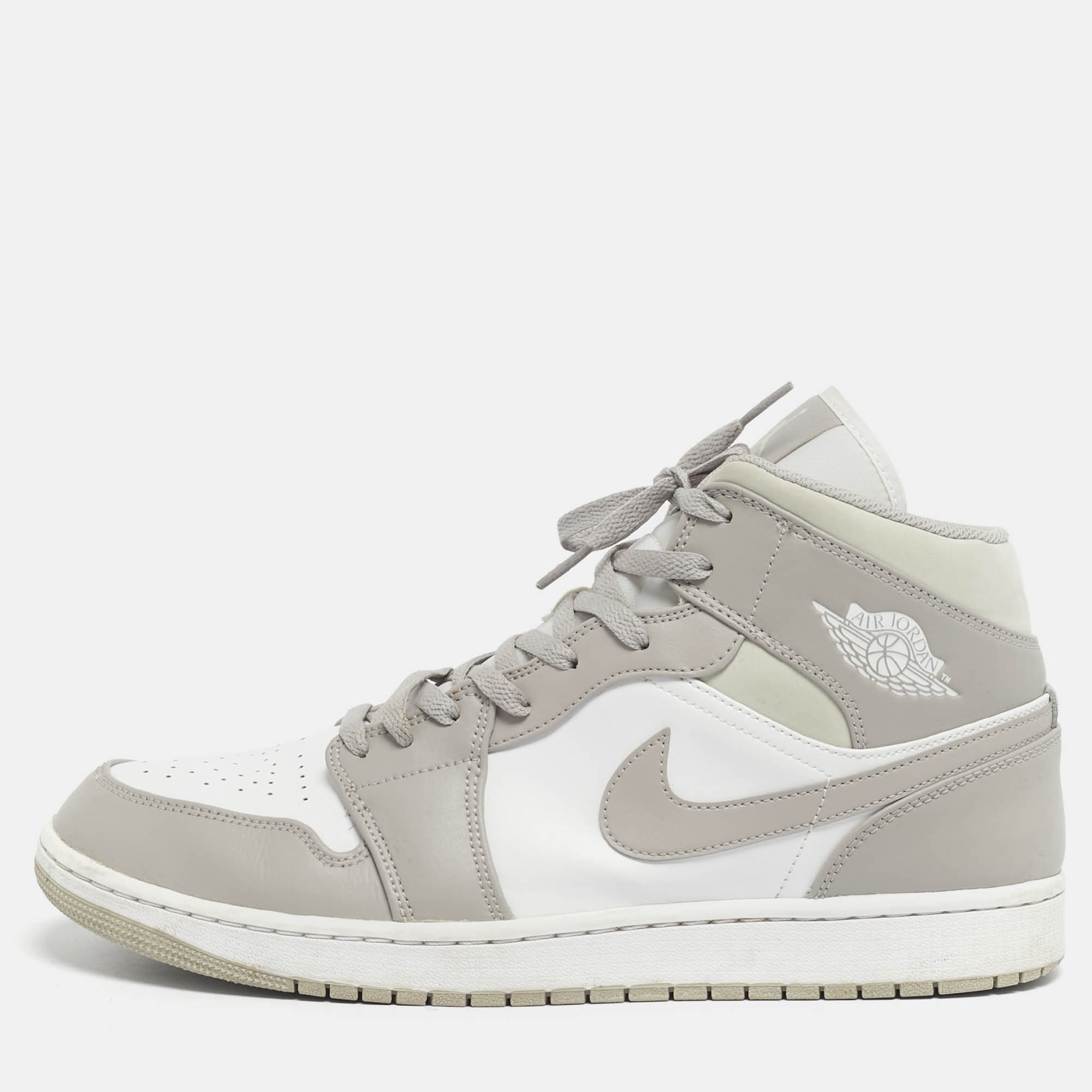 Air Jordans Air Jordan 1 Size 47.5 Multicolor Leather and Suede Mid Top Sneakers