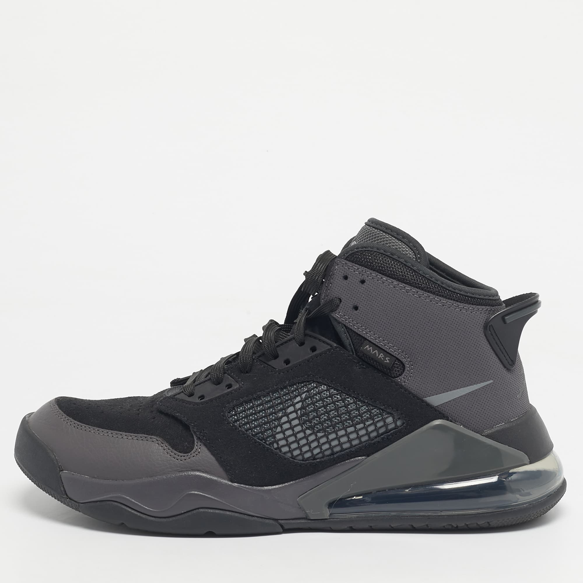 Air Jordans jordan son of mars Size 45 Black Coated Canvas, Leather and Suede High Top Sneakers