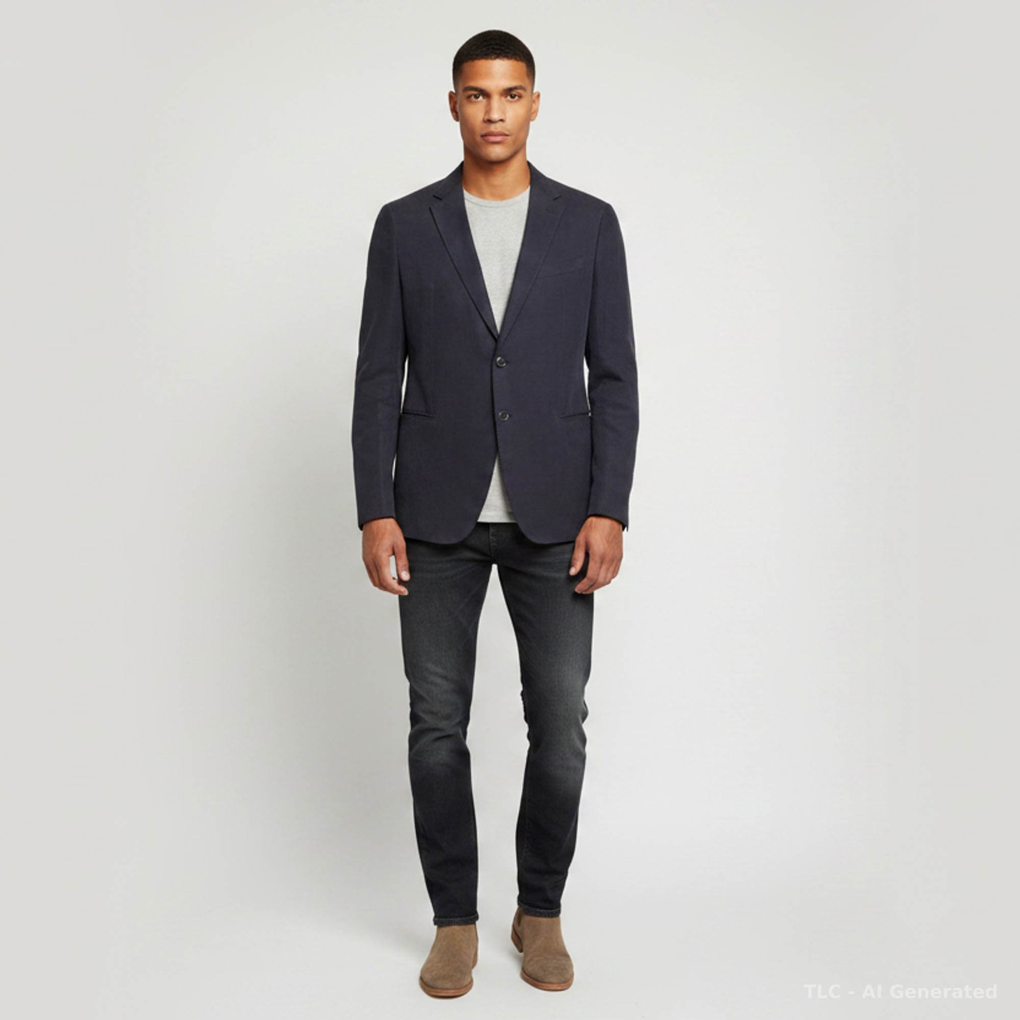 Armani Collezioni Navy Blue Linen Blend Blazer XL