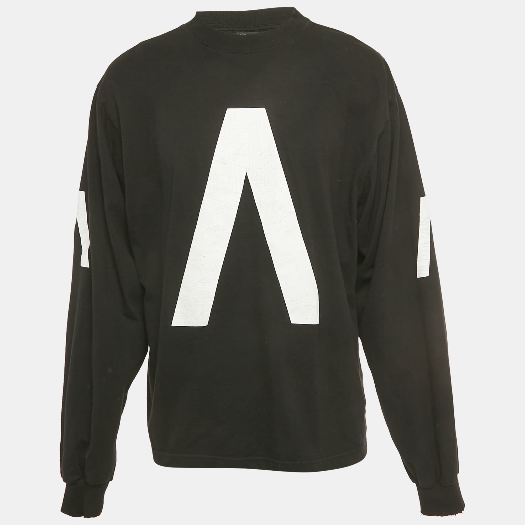 Balenciaga Limited Edition Black 'Music Archive' Jersey Distressed T-Shirt M