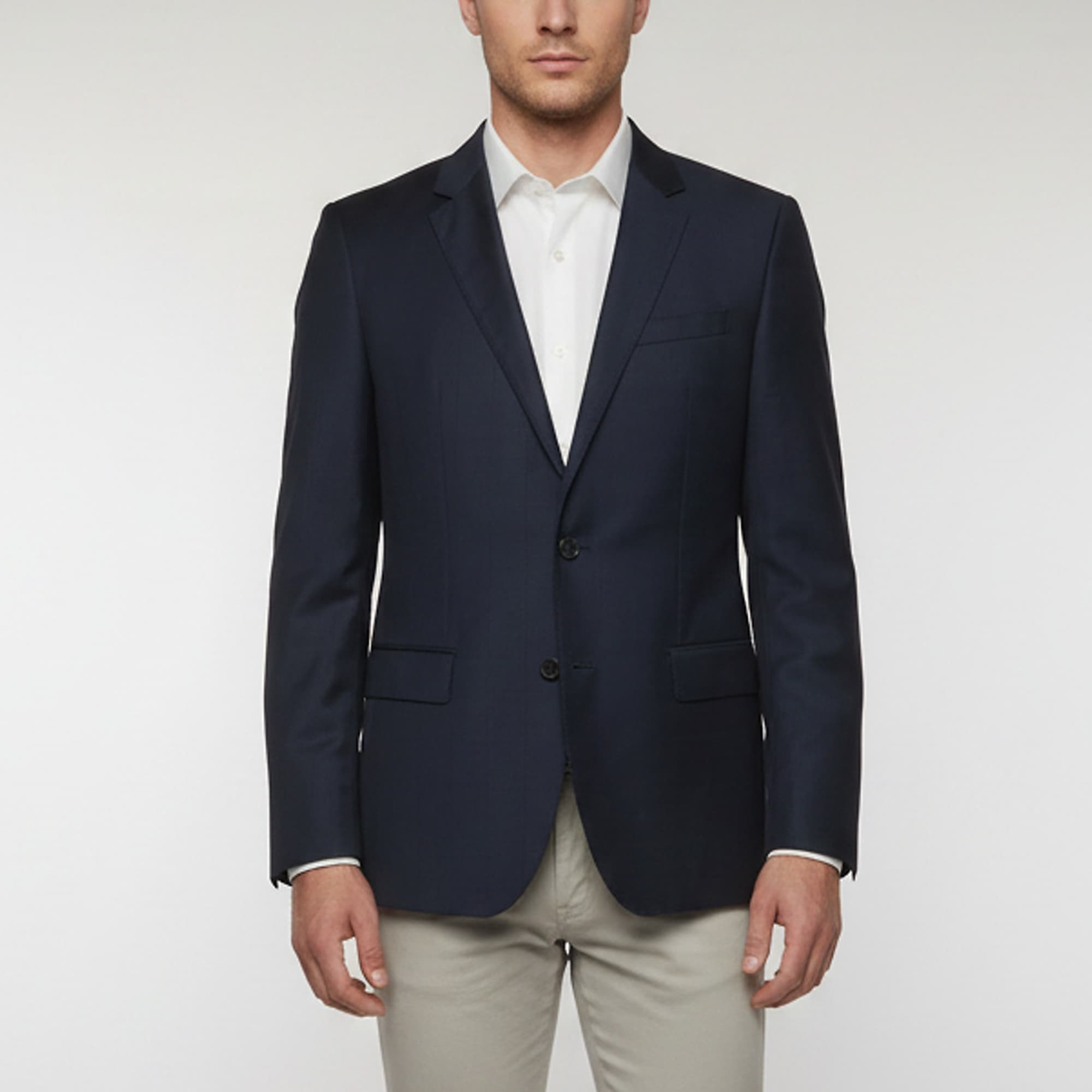 Boss By Hugo Boss Navy Blue Check Wool Single Breasted Huge3/Genius4 Blazer L