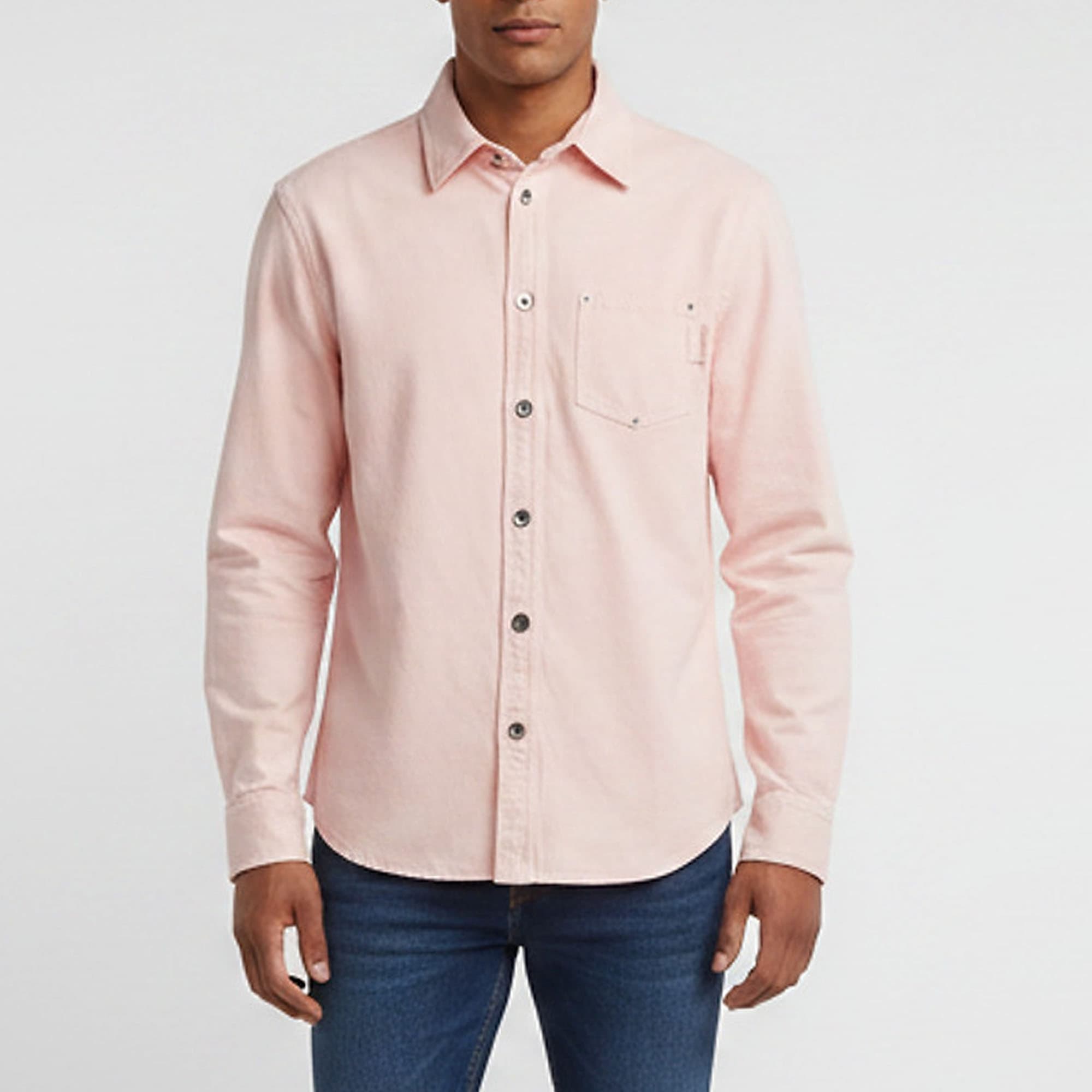 Bottega Veneta Pink Denim Button Up Shirt Jacket M