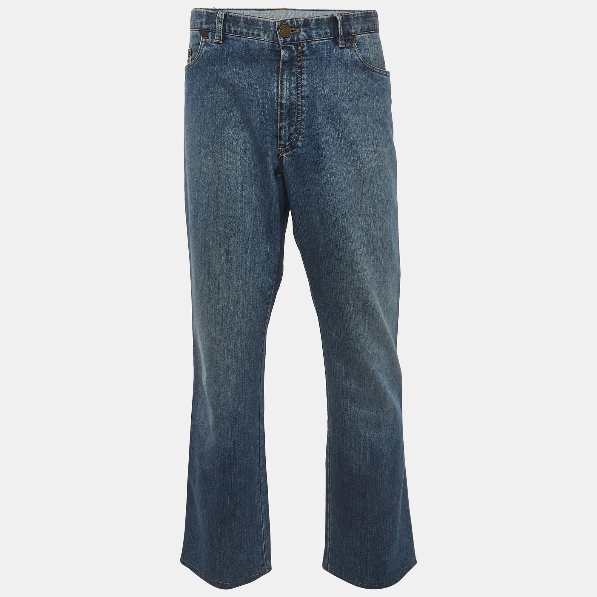 Brioni Blue Denim Straight Fit Stelvio Jeans XXXL/Waist 38"