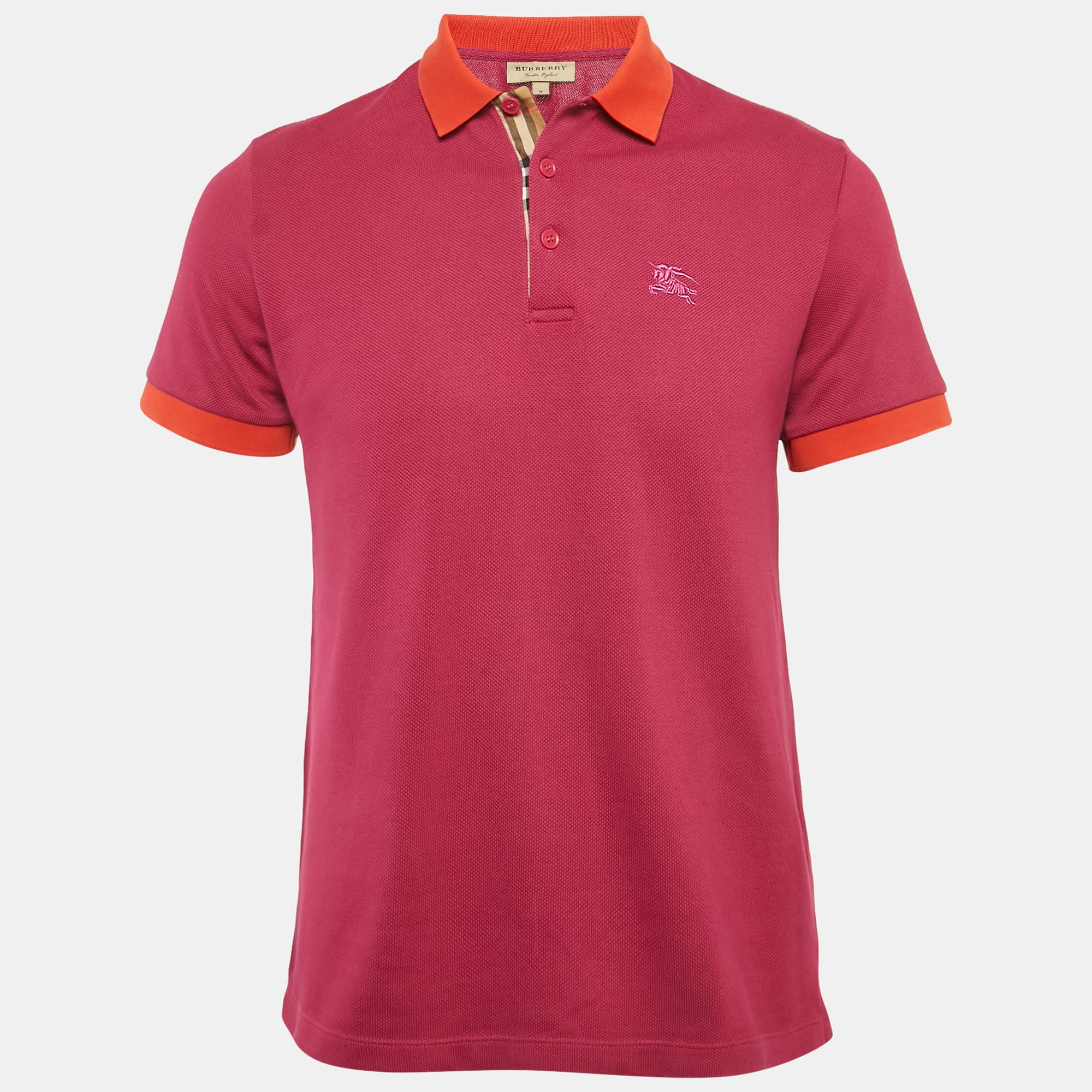 Burberry Pink Pique Polo T-Shirt M