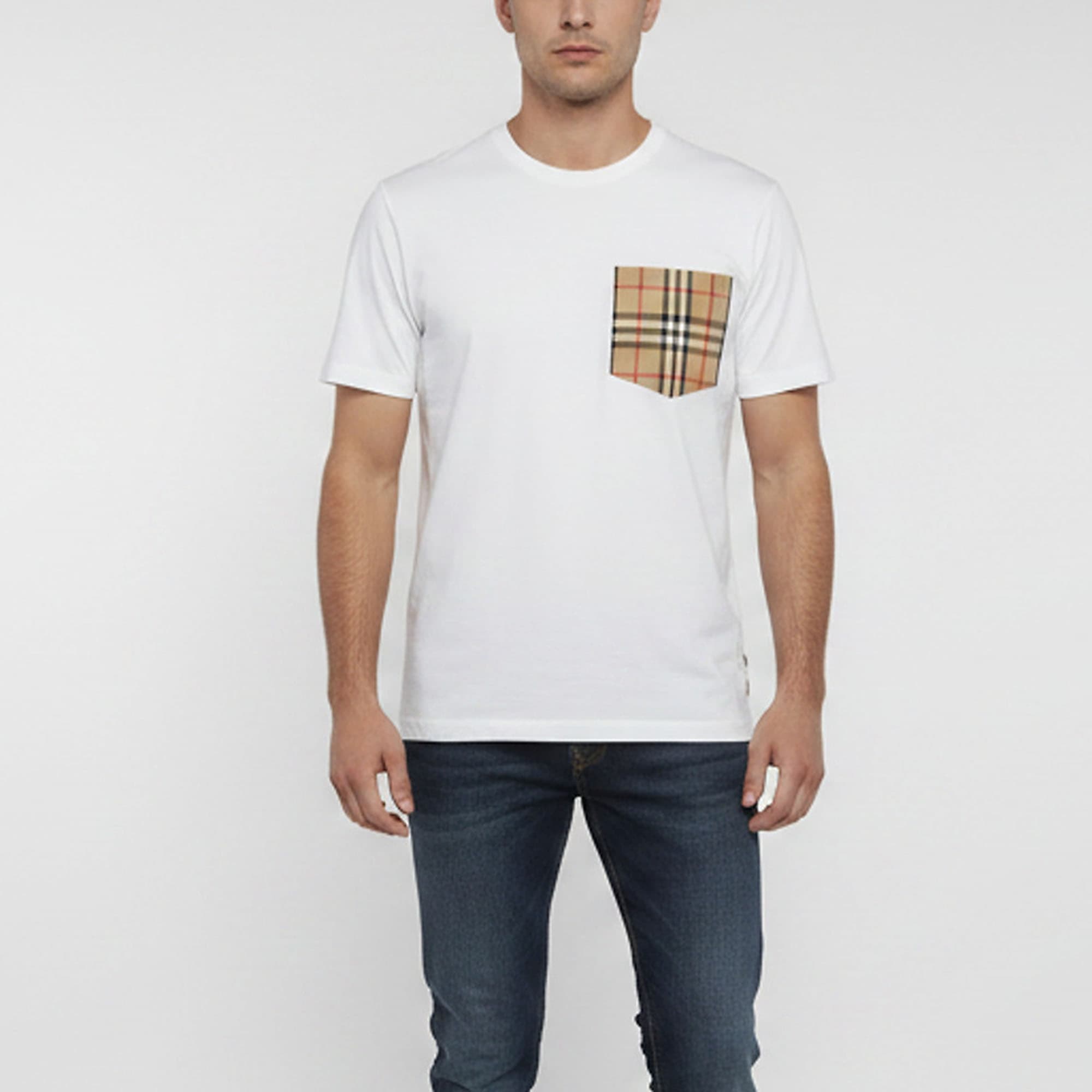 Burberry White Cotton Short Sleeve T-Shirt M