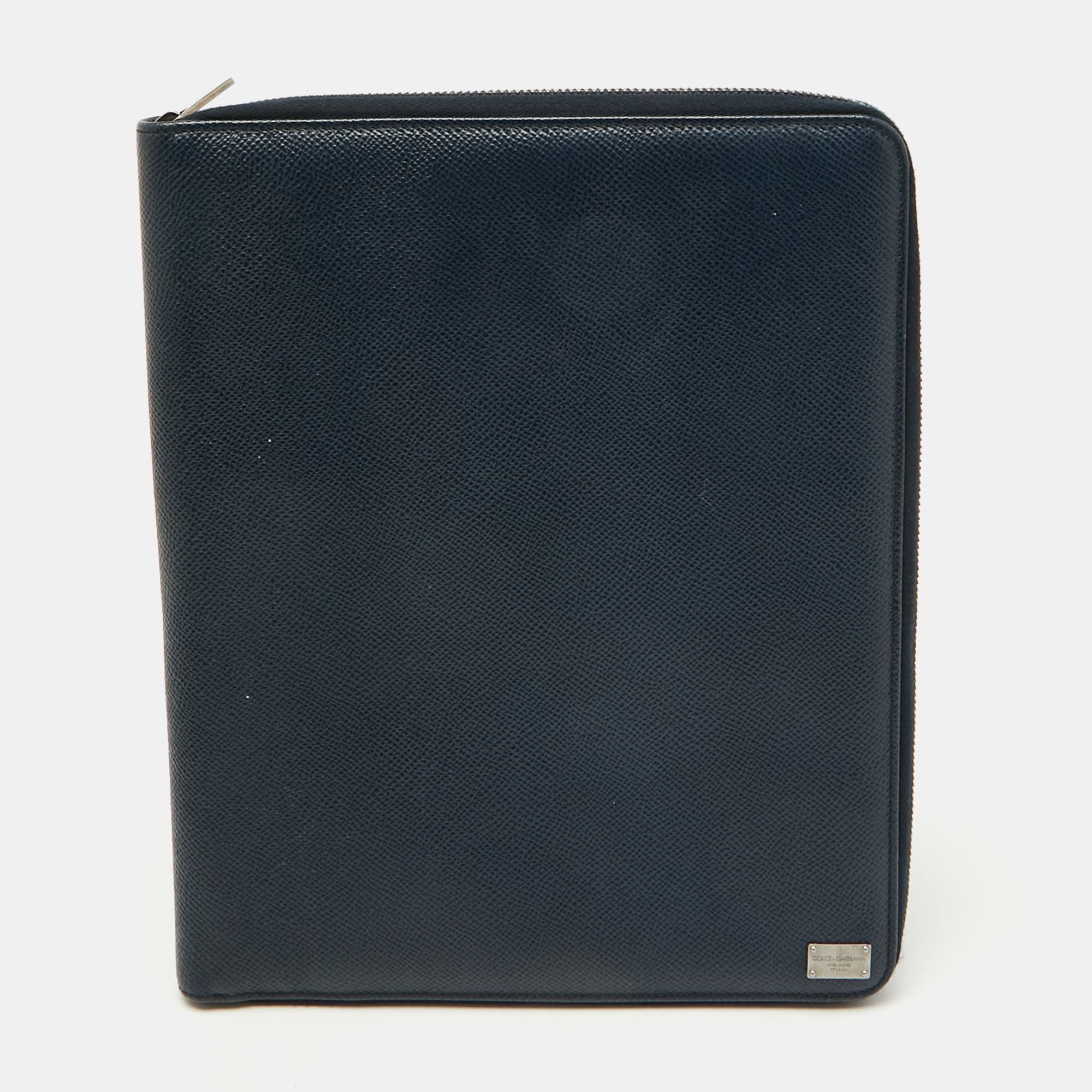 Dolce & Gabbana Navy Blue Leather Business Organizer