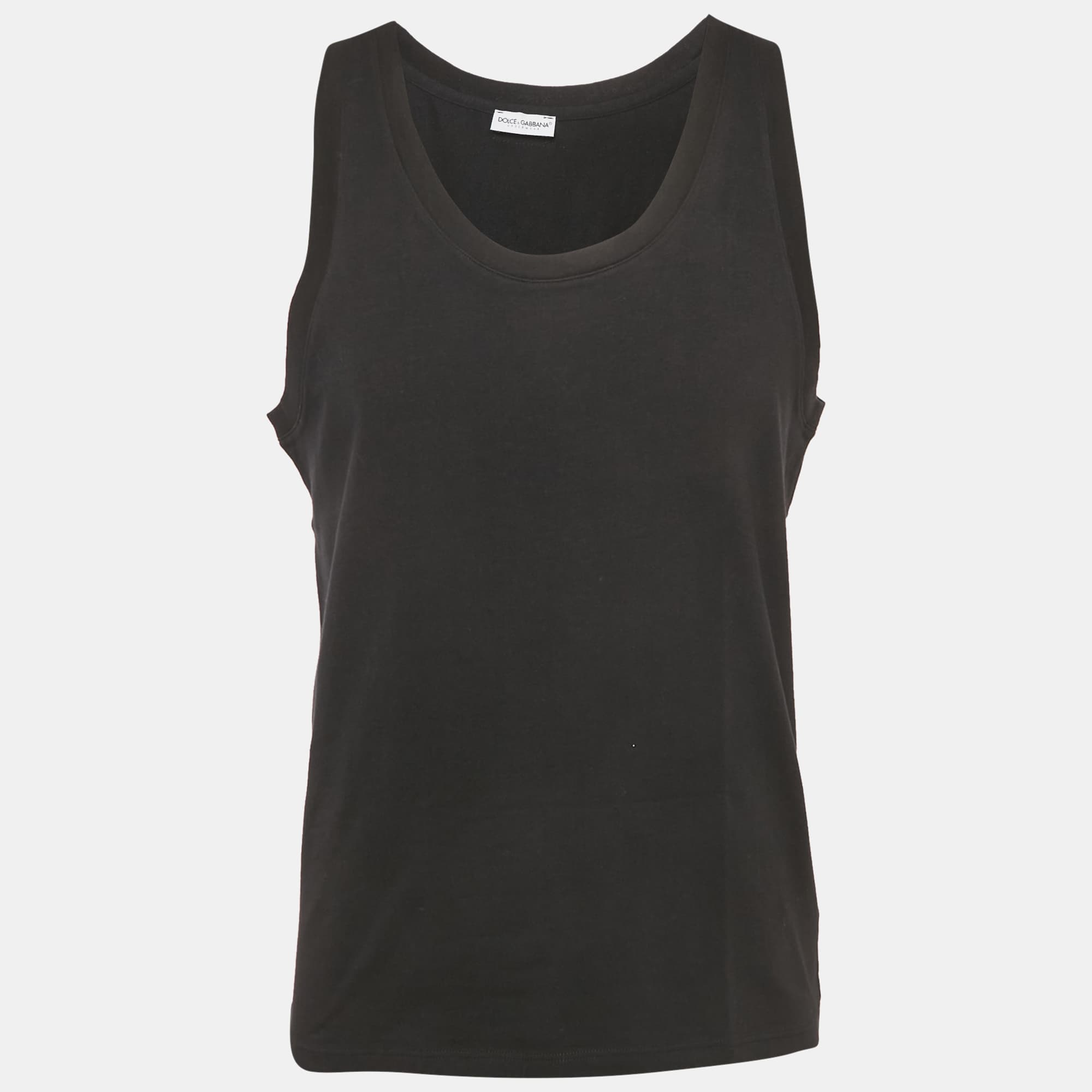 Dolce & Gabbana Underwear Black Jersey Sleeveless T-Shirt L