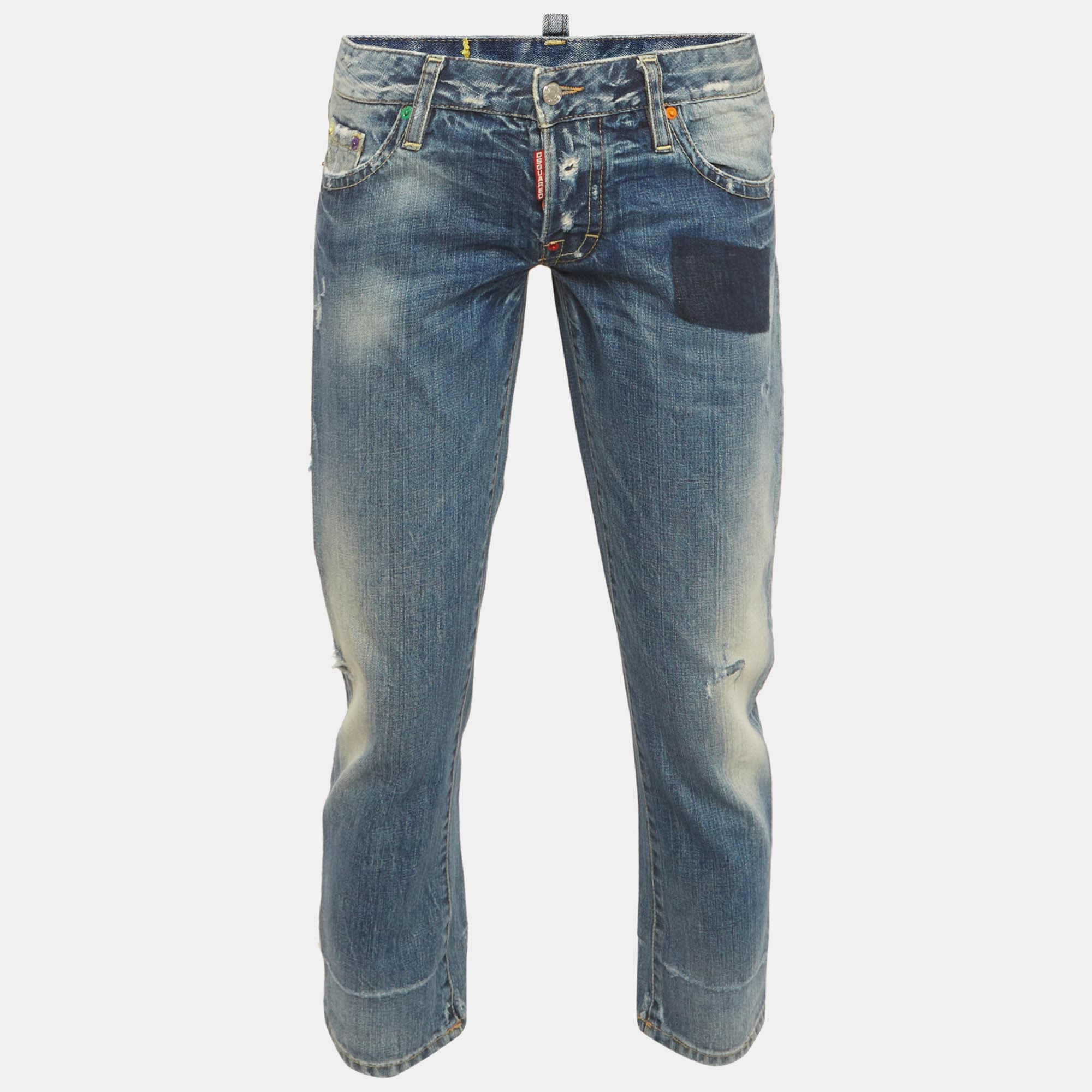 Dsquared2 Blue Denim Distressed Jeans XS/Waist 32"