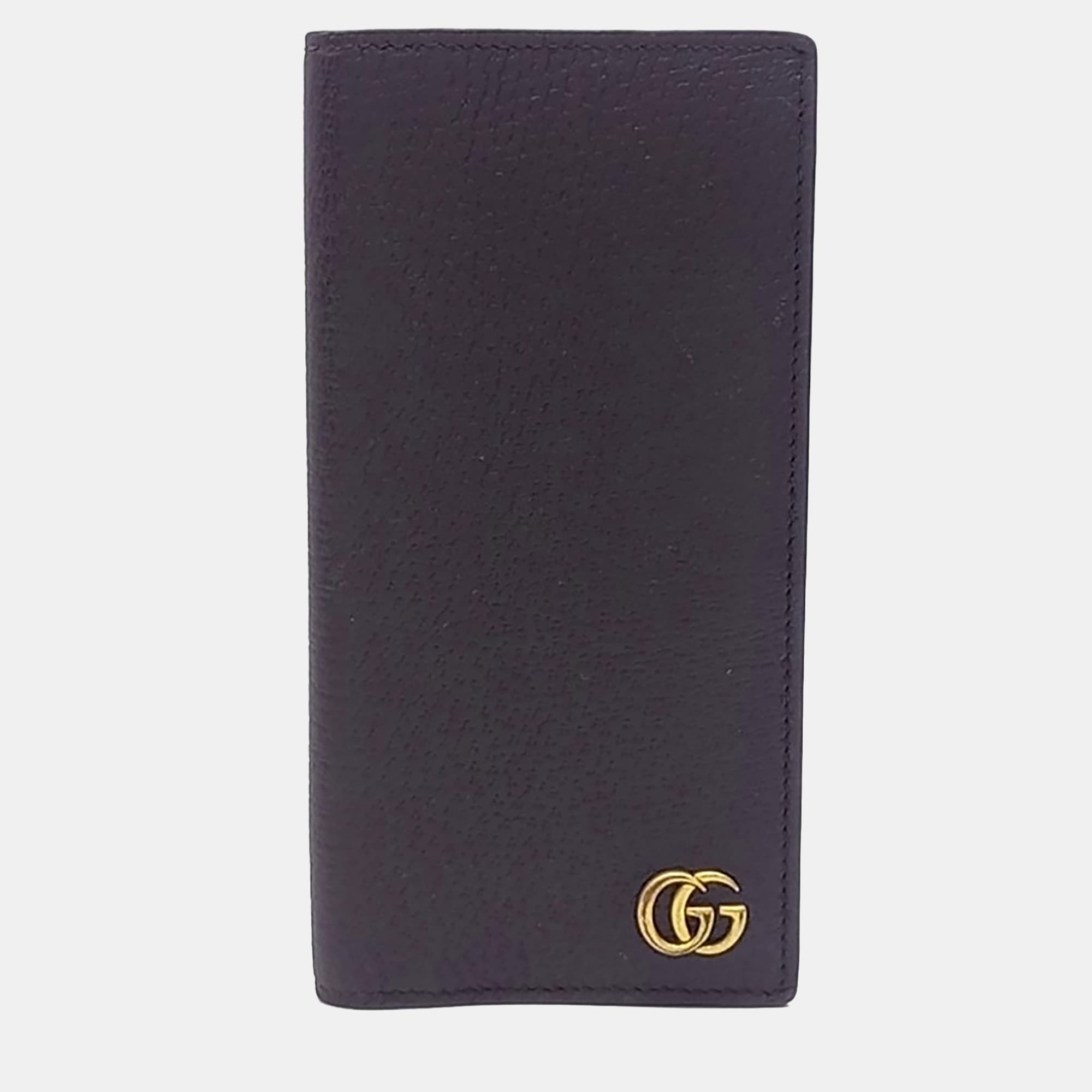 Gucci Brown Leather Marmont Long Wallet (436023)