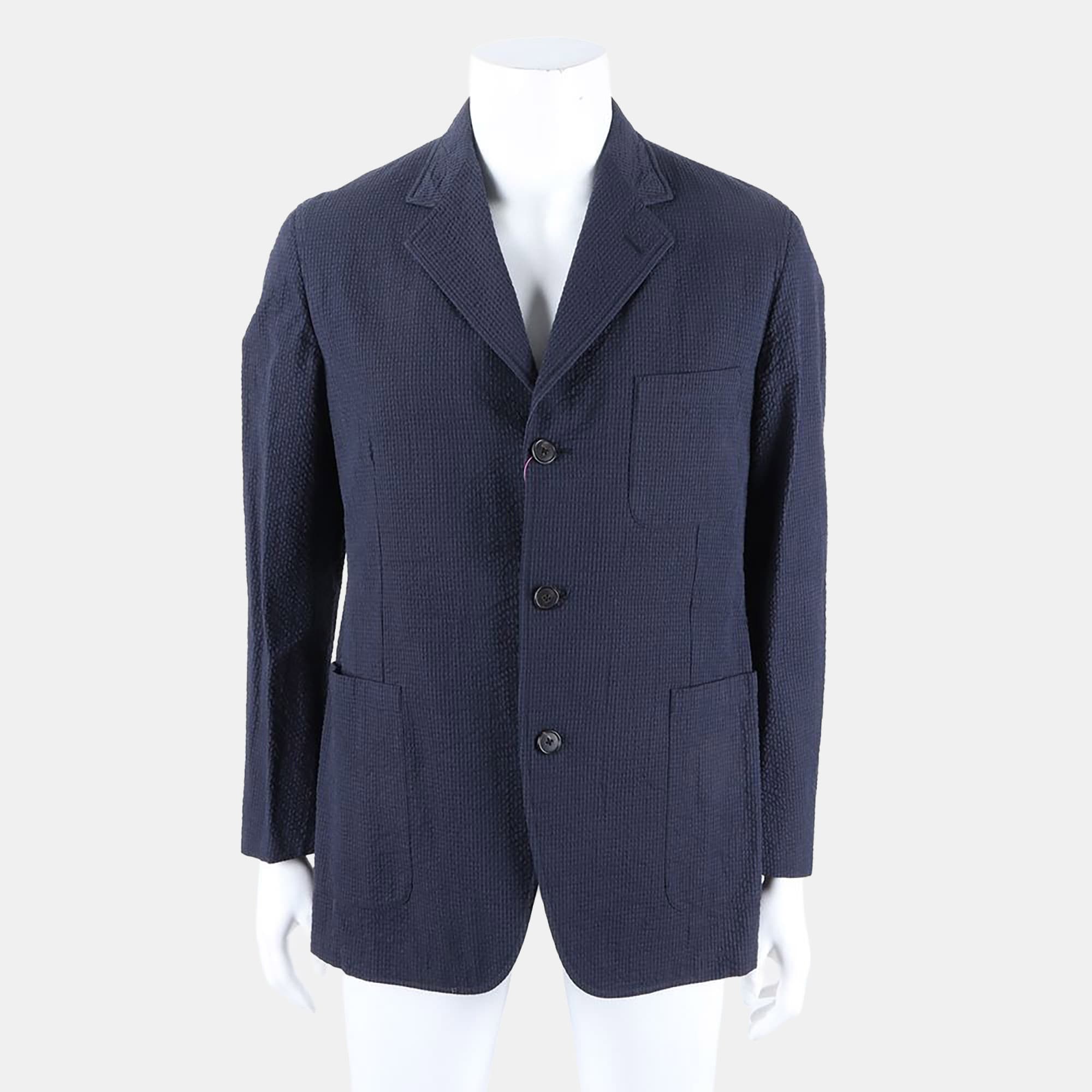 Hermès Cotton Navy Blue jacket Size L