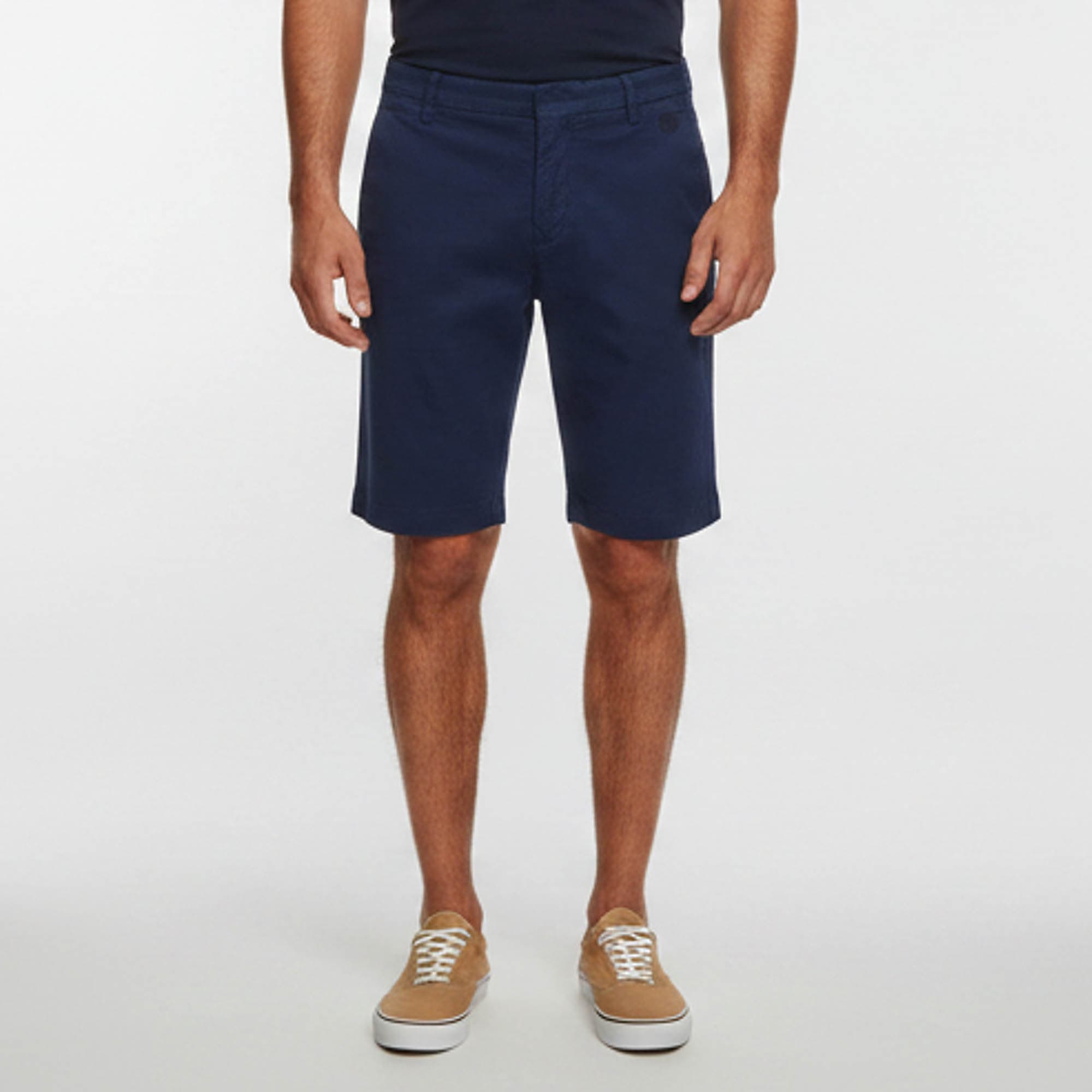 Kenzo Blue Tiger Embroidered Cotton Gabardine Shorts M