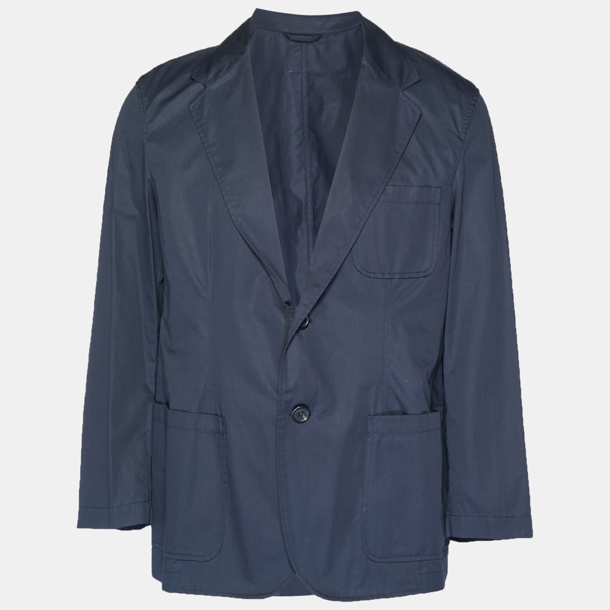Lanvin Navy Blue Cotton Jacket XL