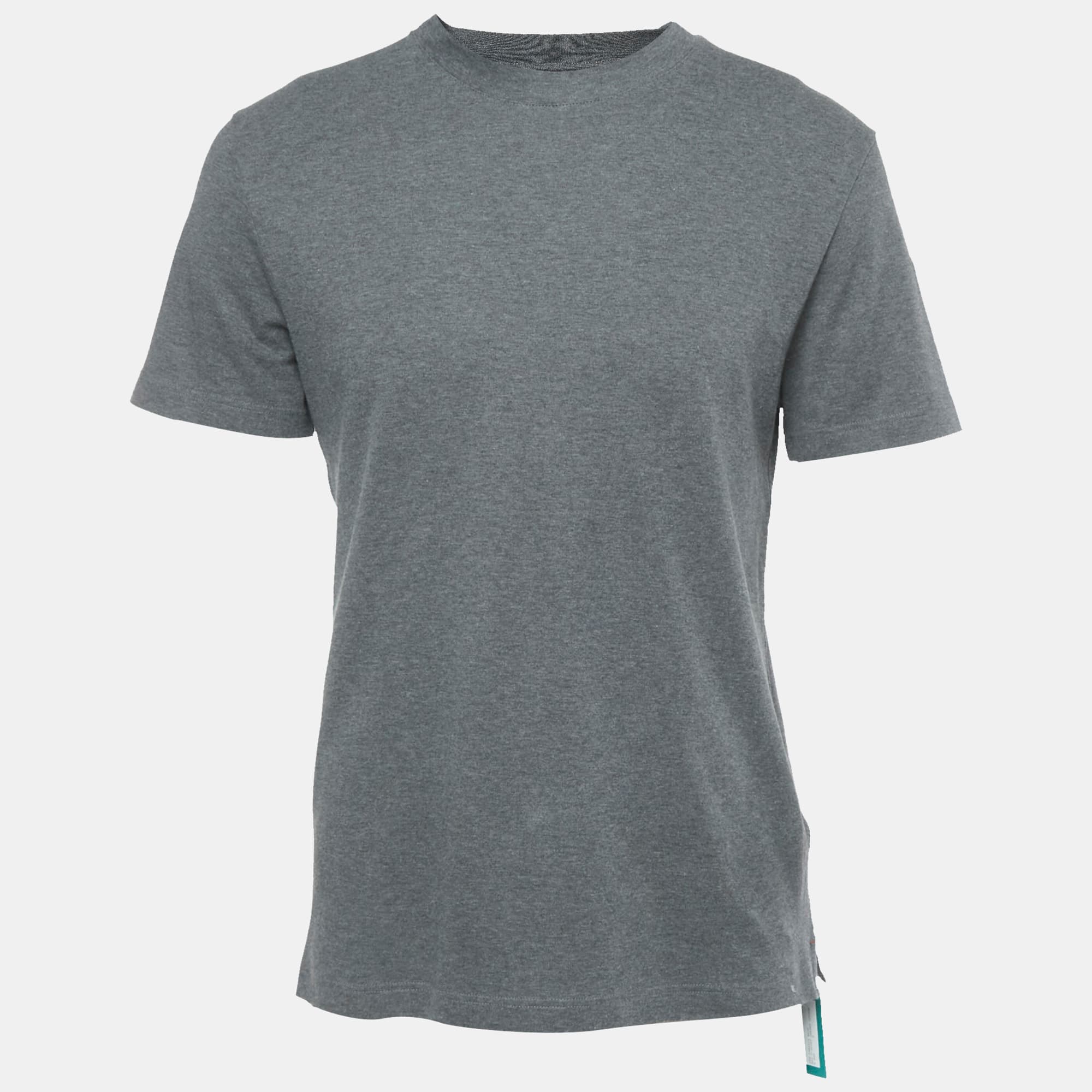 Loro Piana Grey Cotton Ray T-Shirt S