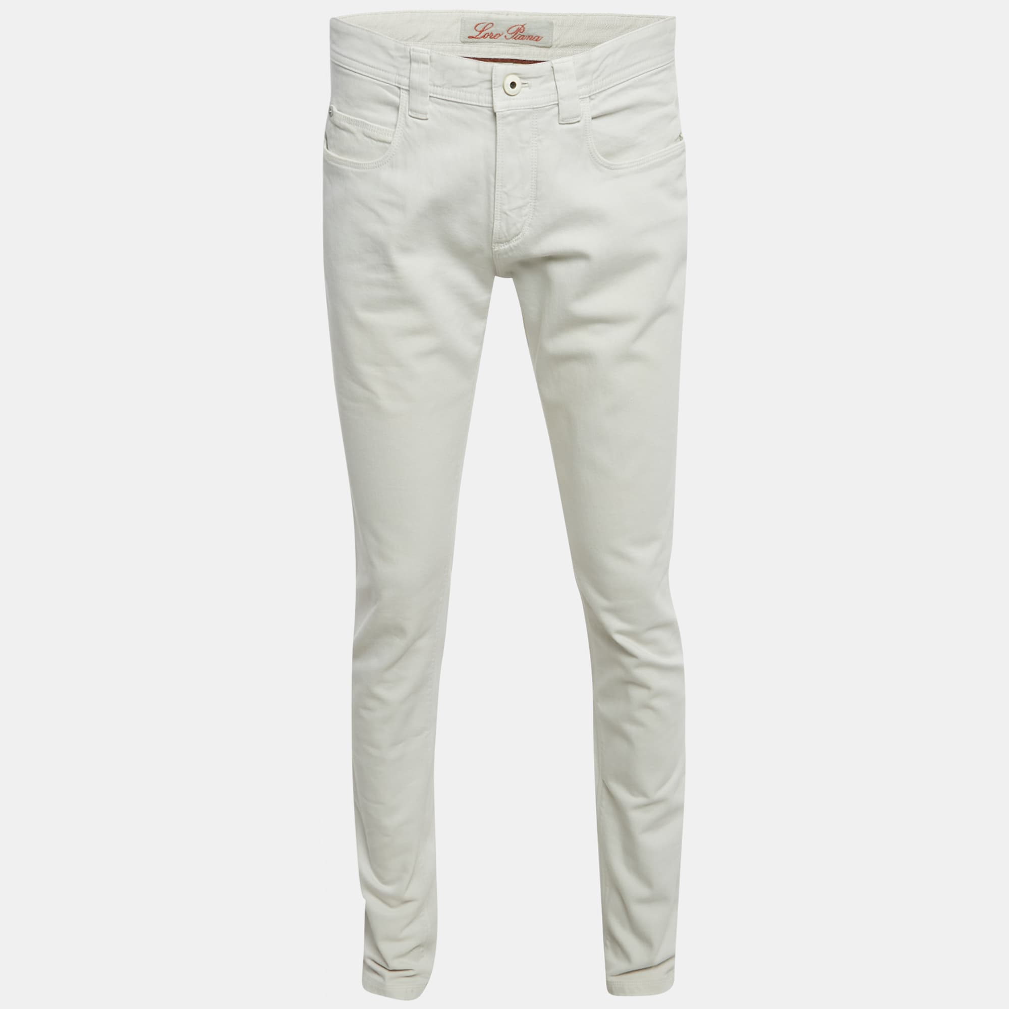 Loro Piana White Denim Regular Fit Jeans M/Waist 35"