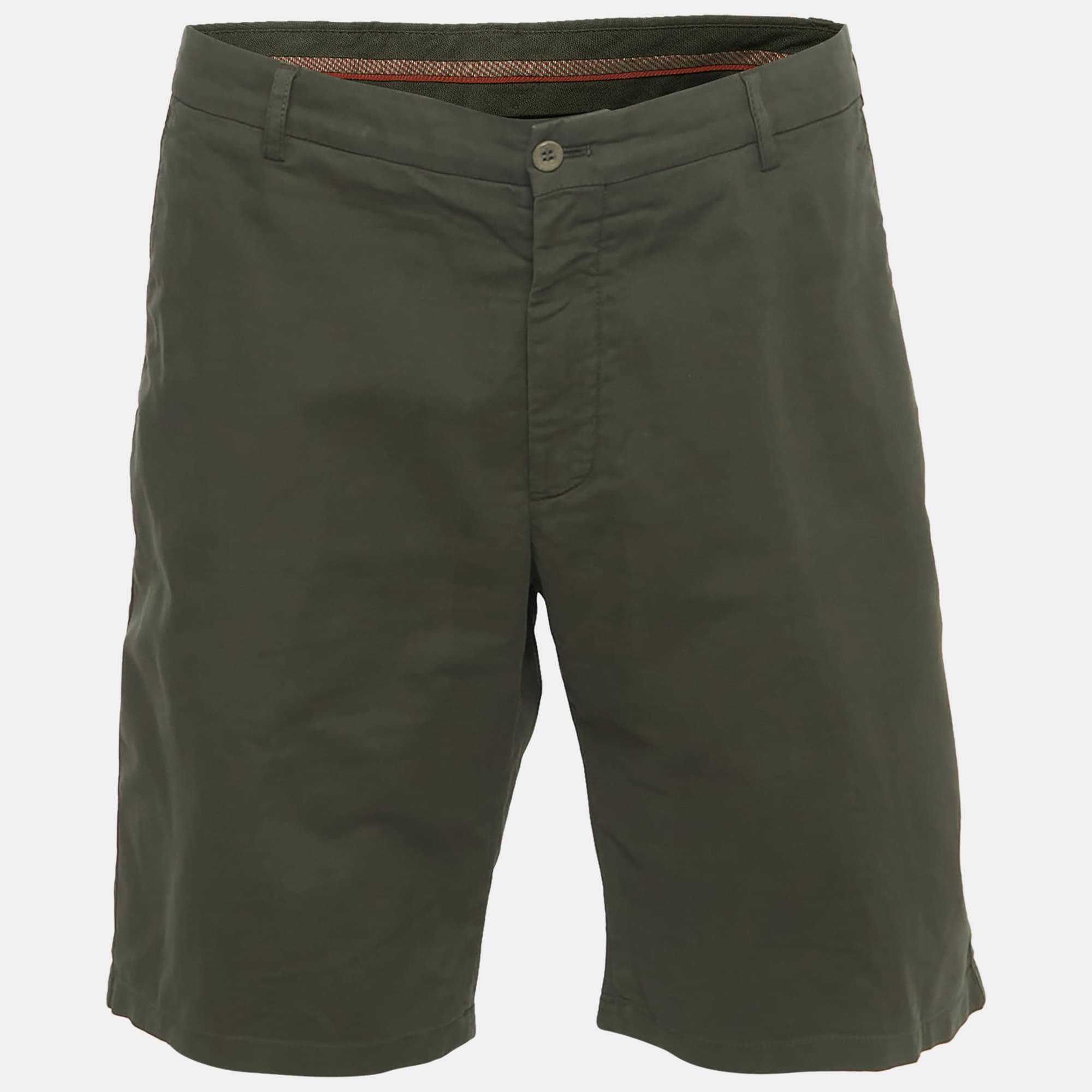 Loro Piana Green Cotton Chino Shorts 4XL