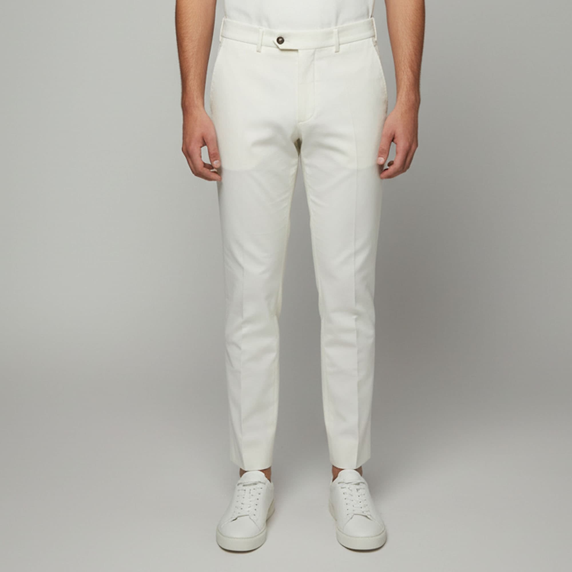 Loro Piana White Cotton Regular Fit Carlo Trousers XL