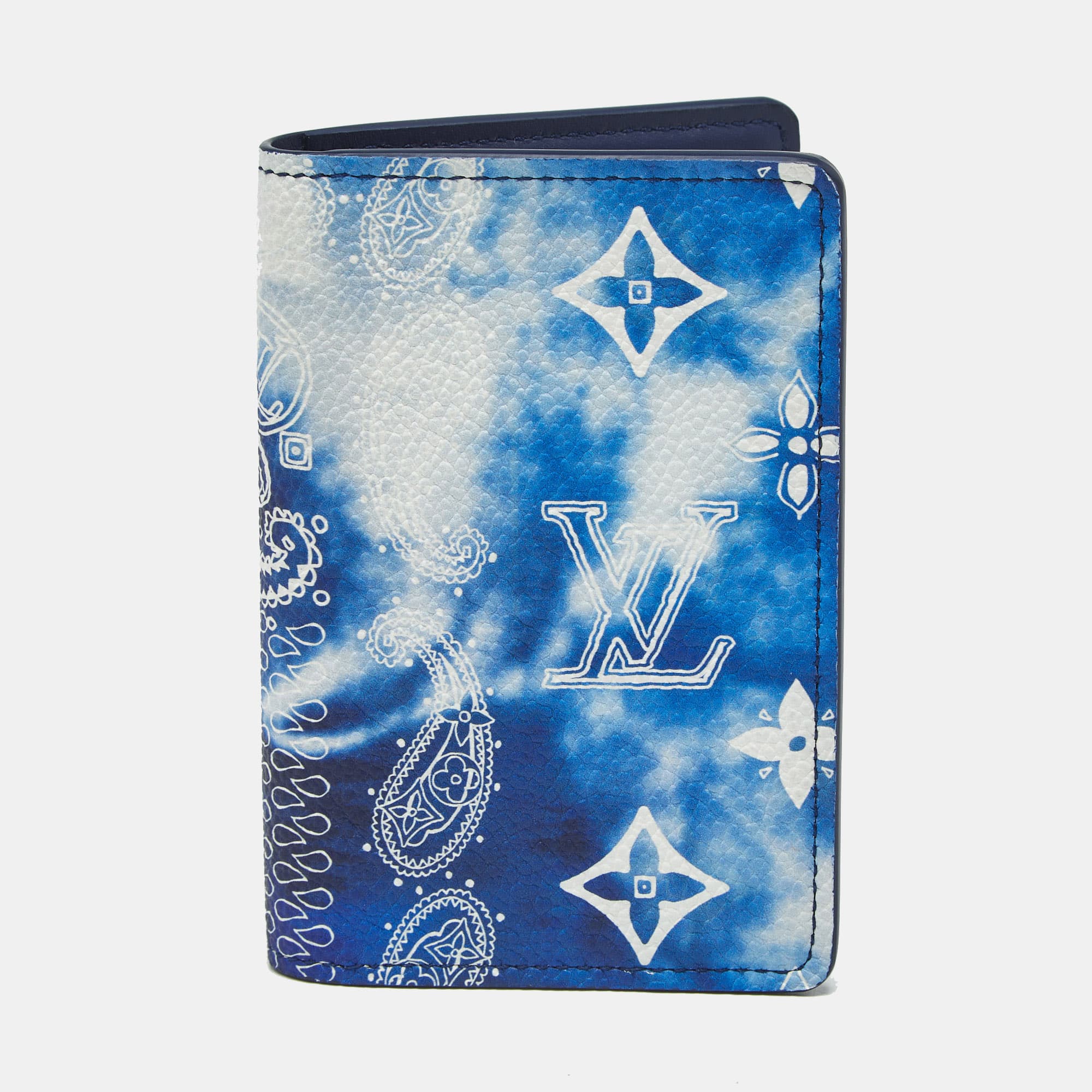 Louis Vuitton Blue Monogram Bandana Leather Pocket Organizer