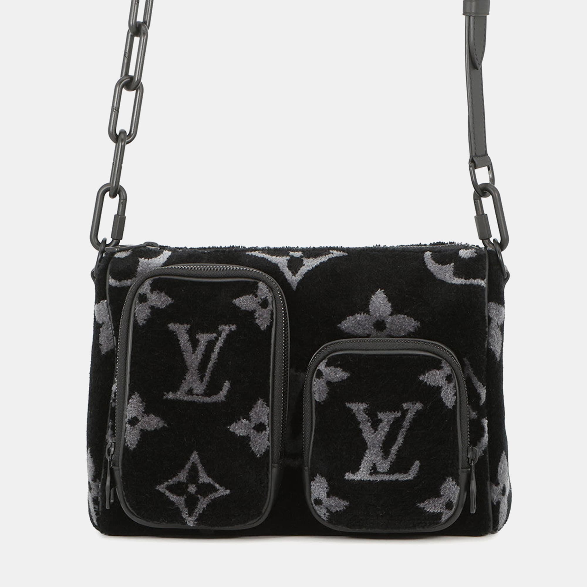 Louis Vuitton Keepall Bandouliere 25 Black Monogram Eclipse Tuftage Textile Crossbody Bag