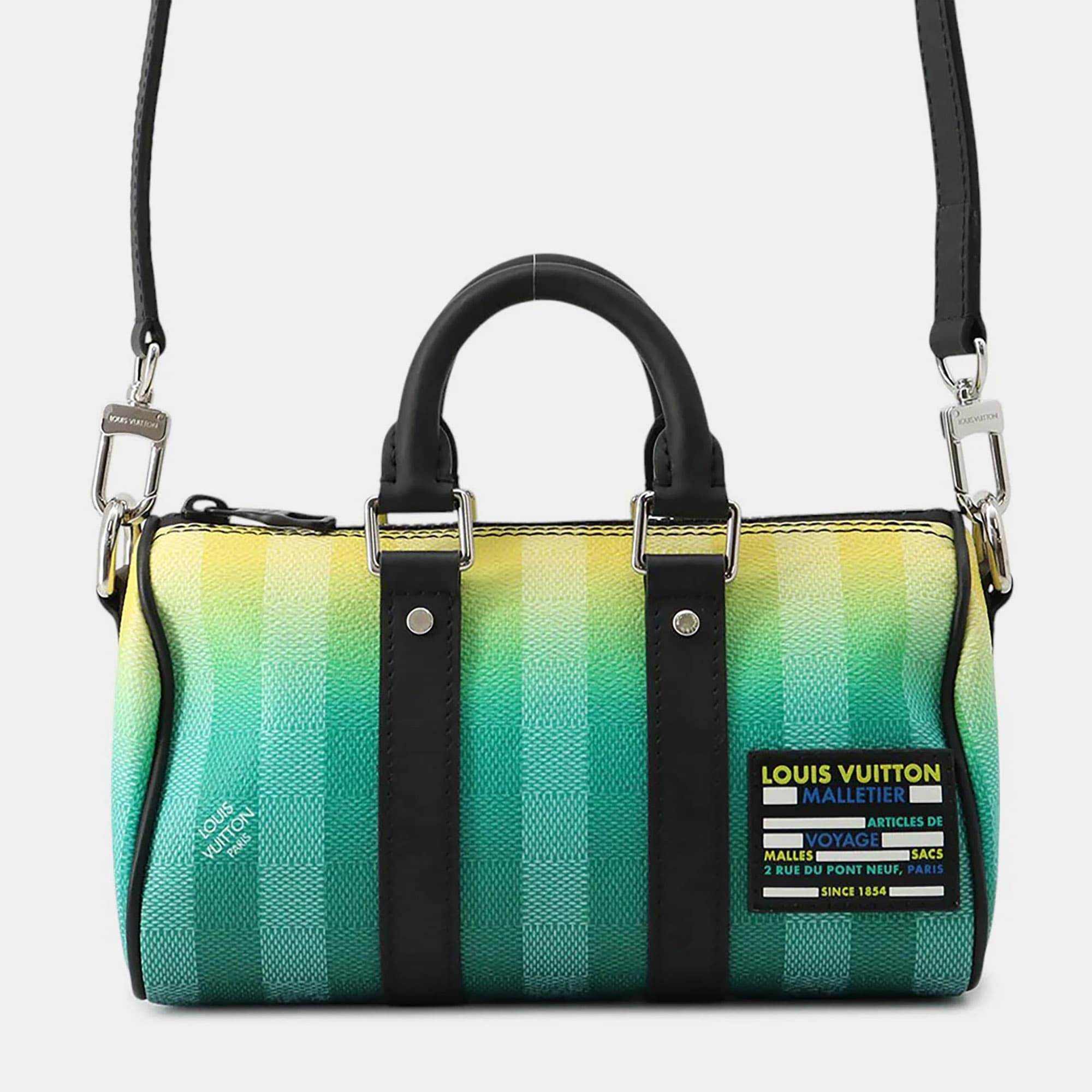 Louis Vuitton Keepall XS Green Yellow Damier Canvas Mini Bag