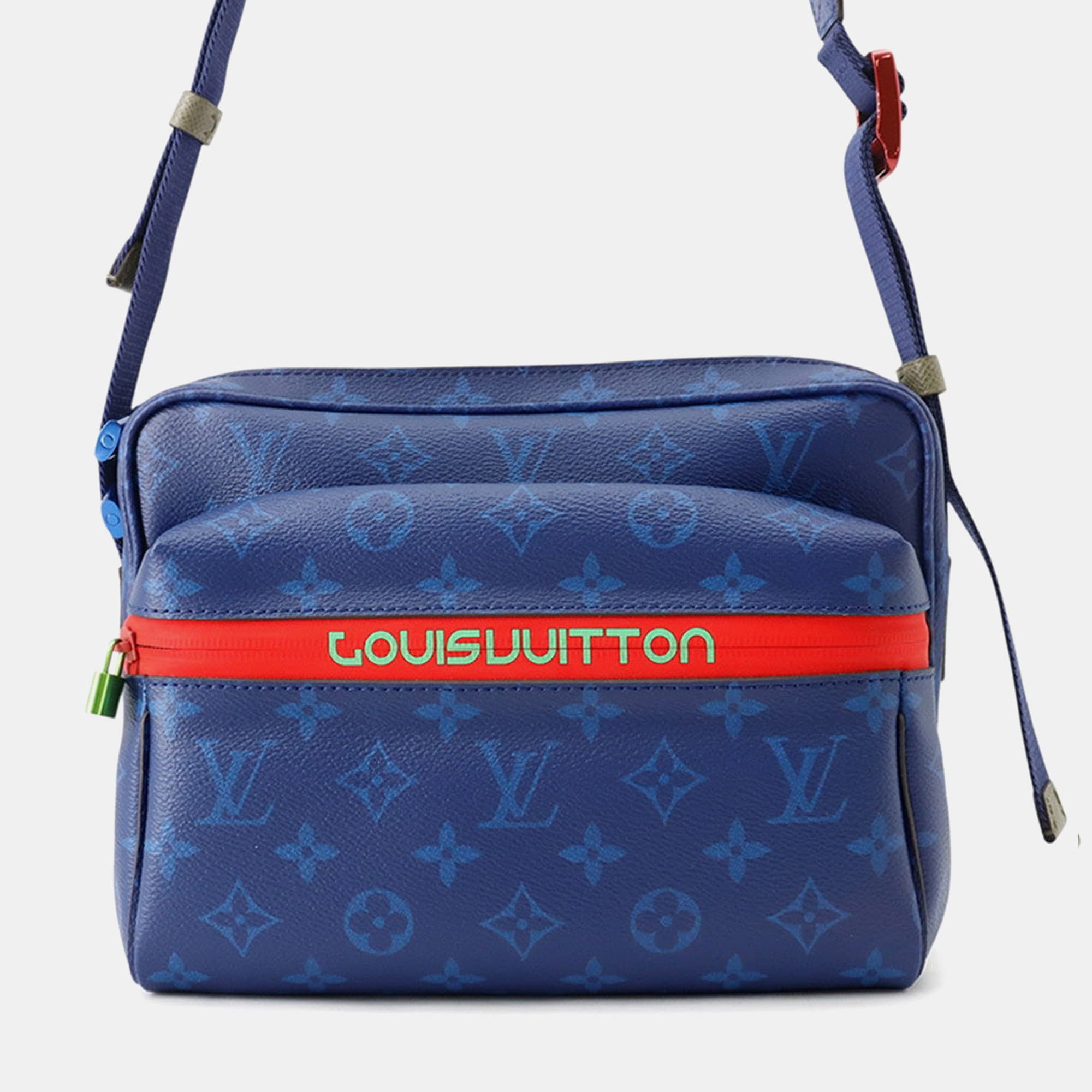 Louis Vuitton Messenger PM Blue Monogram Canvas Crossbody Bag