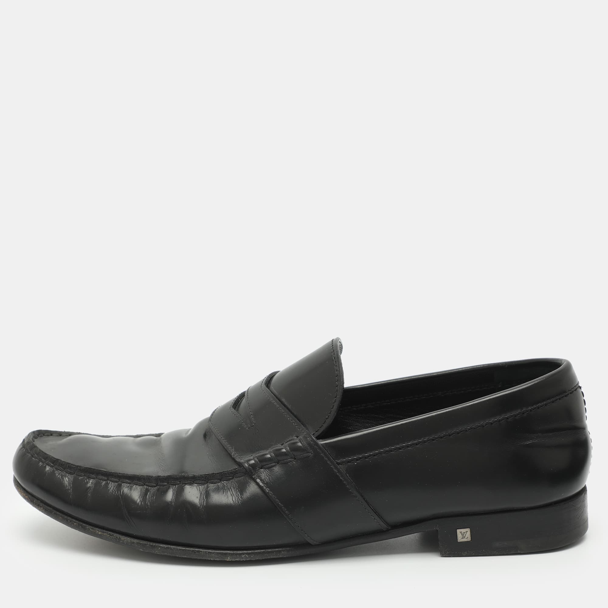 Louis Vuitton Santiago Size 43 Black Leather Loafers & Moccasins