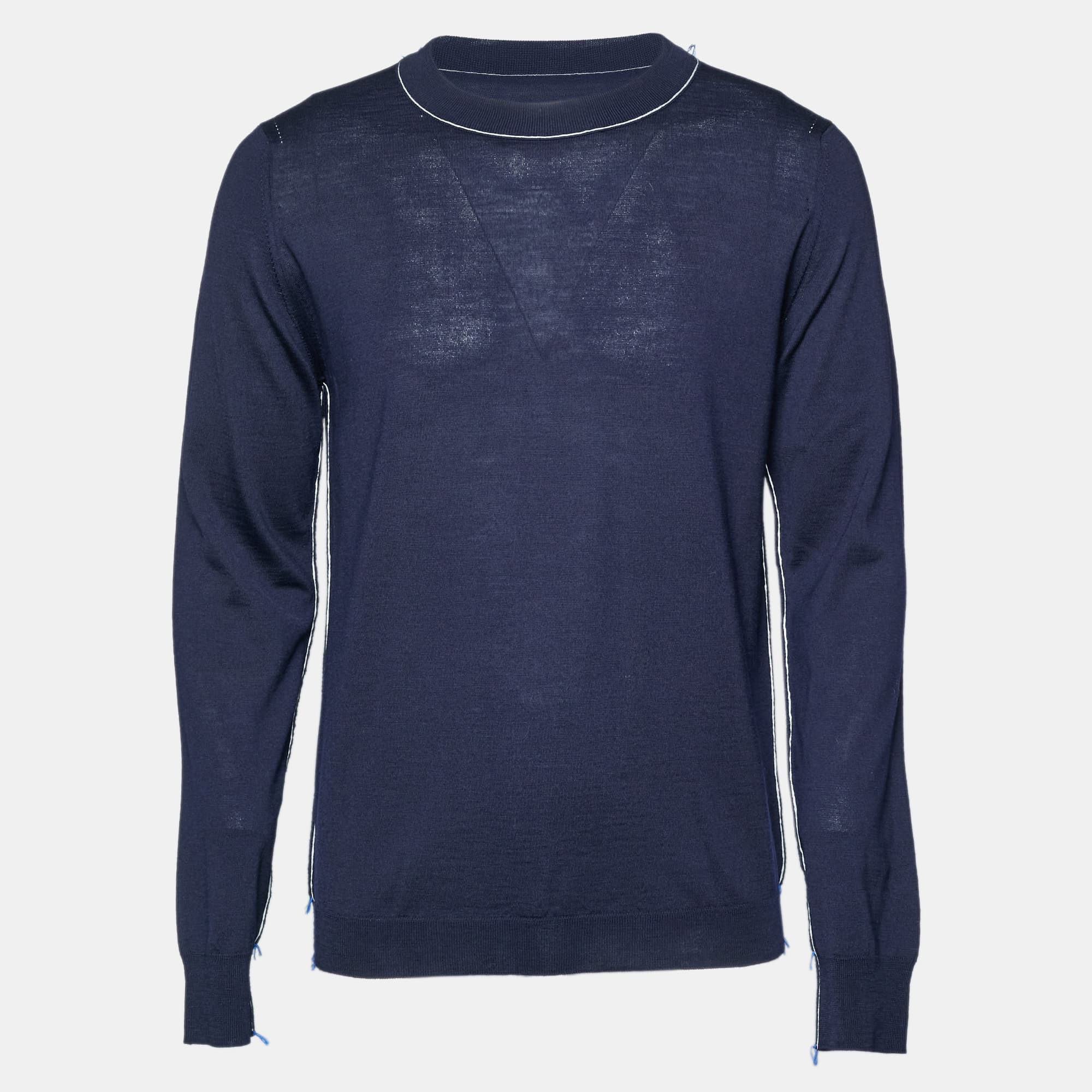 Maison Margiela Blue Wool Work in Progress Sweater L